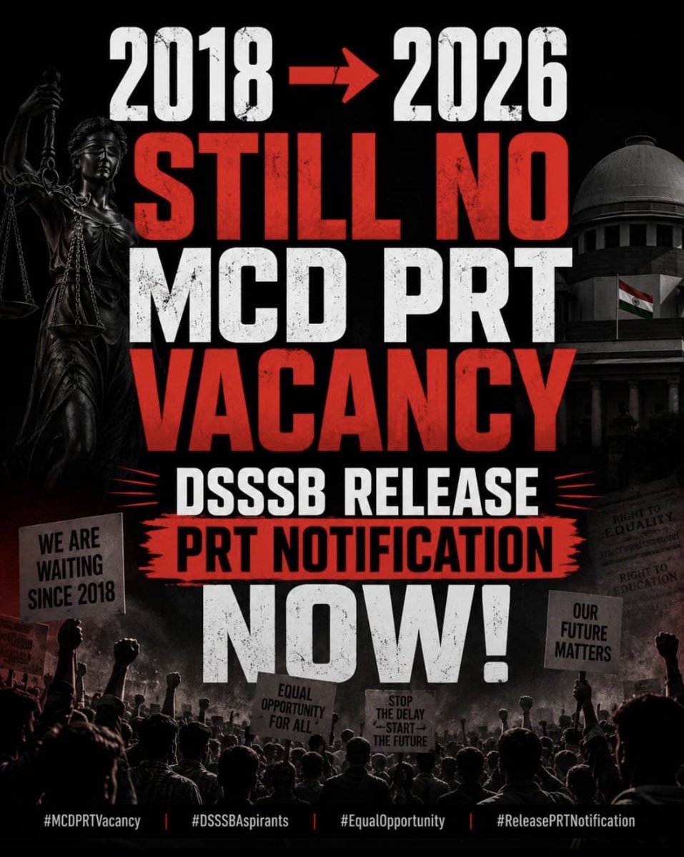JyotanaJ's tweet photo. #ReleaseMCD_PRT_VacancyNow
#MCD_शिक्षक_भर्ती_कब

@MCD_Delhi 
@praveshwahi 
 @LokNiwasDelhi 
@gupta_rekha
 @CMODelhi
@ashishsood_bjp
@narendramodi
8 years delay in delhi MCD prt vacancies https://t.co/X21CWo91v8