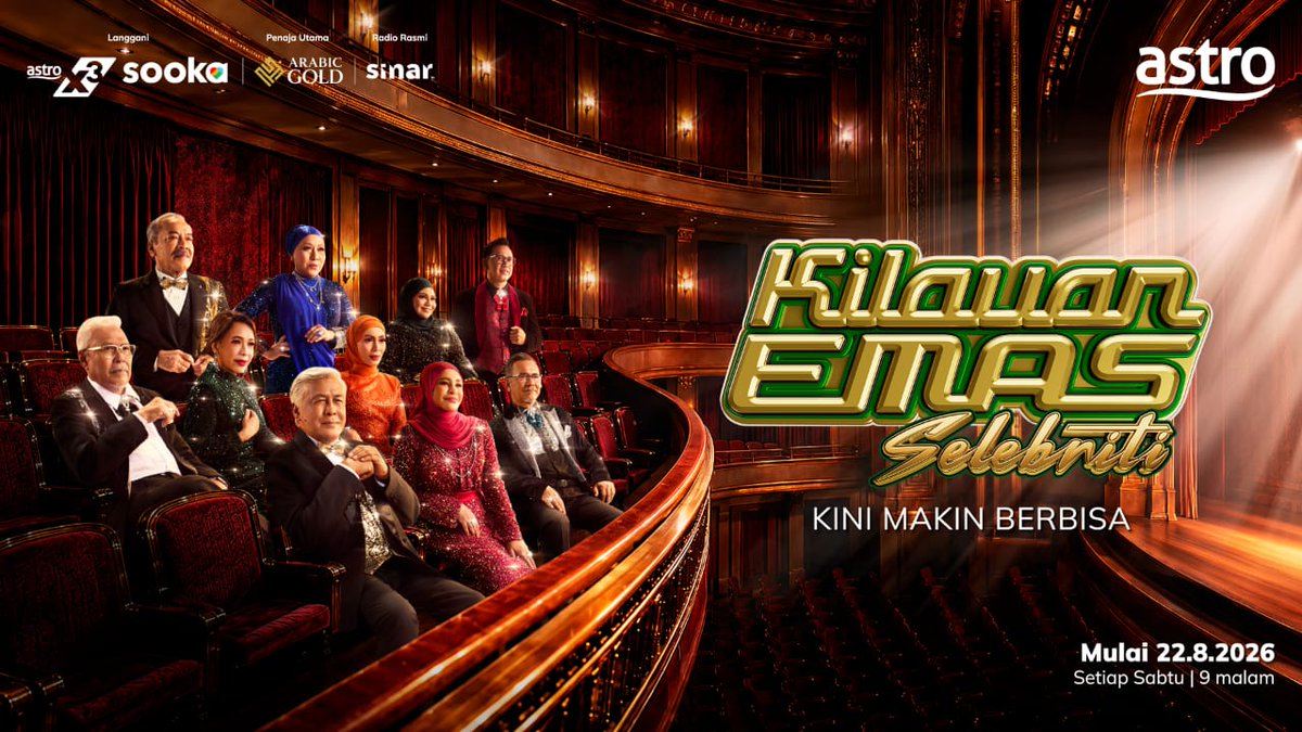 mybuzzofficial's tweet photo. Raja Azura kembali!
10 selebriti otai bakal berentap di pentas #KilauanEmasSelebriti2026 dalam misi amal yang penuh nostalgia. ❤️
📺 Bermula 22 Ogos di Astro Prima
👇
https://t.co/FwhKGbdQfk
#KilauanEmas #RajaAzura #AstroPrima #HiburanMalaysia #BuzzingMalaysia #TrendingMY https://t.co/k21XZbEqVt