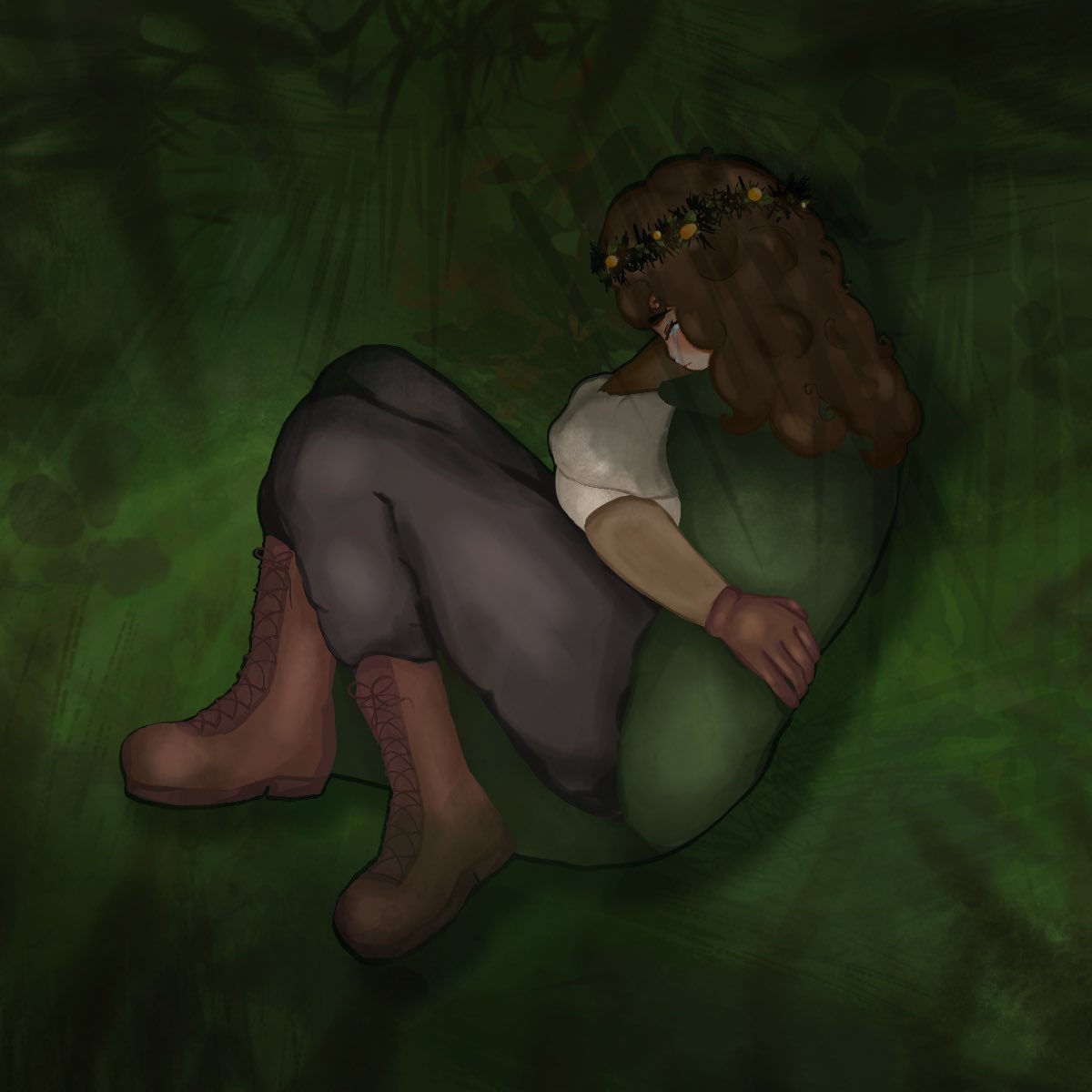 A_dancingBugg's tweet photo. First time posting art here… kinda nervous..

Tf!drifts first night alone in the forest……

#infinitedriftfanart #theflight #theflightsmp https://t.co/AKPvP0bZa4