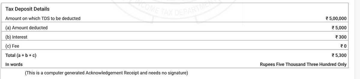 asrf7868's tweet photo. @IncomeTaxIndia 
Wrongful Demand Raised Despite Correct TDS Interest Payment (Erroneous Adjustment against Late Fee u/s 234E). Please resolve this issue. https://t.co/HO5EcygA0U