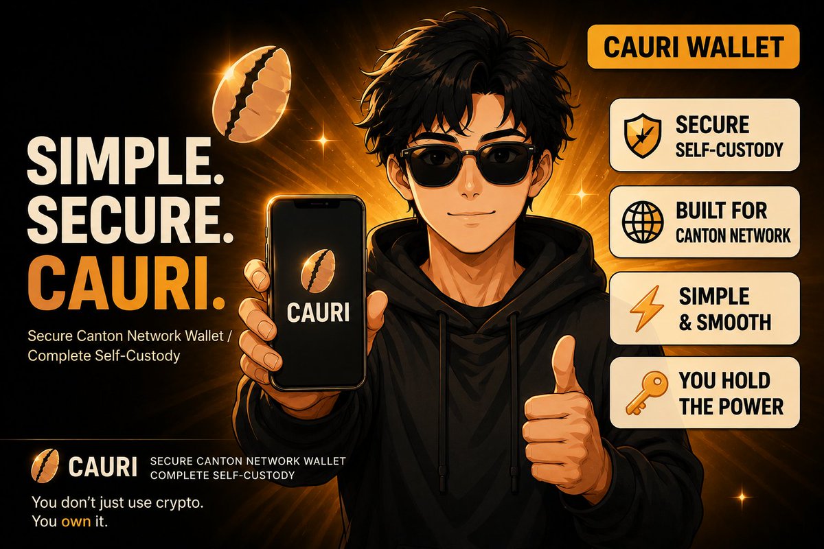 xkeenansatu's tweet photo. Every wallet promises security.
Cauri Wallet delivers itβwith true self-custody and a seamless experience on the Canton Network. πβ‘
Your keys. Your assets. Your future.
@CauriWallet @Lithiumdigital
#CauriCreativeQuest https://t.co/JmC79JwpOJ