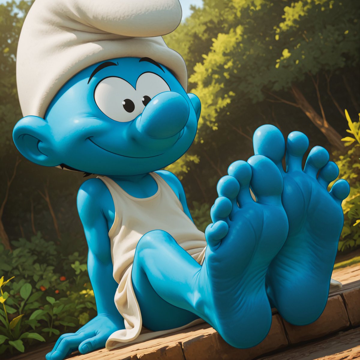 CaptainFuto's tweet photo. How about this cute Smurf? Love blue soles 🥰💙
#feet #soles #fanart #male #thesmurfs #smurf #footfetish #yaoi #chudai #BL #gay #bluefoot #AIart #AIBL部 #AIイケメン部 https://t.co/Dw2RCMNevR