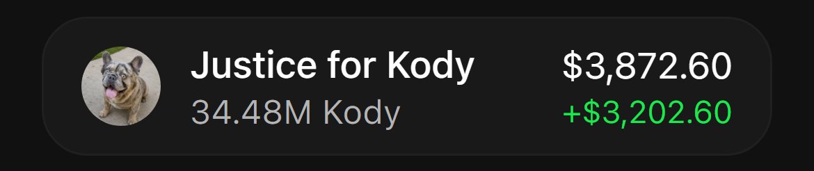 SPCXpump's tweet photo. $KODY just did $847K volume in the last hour, chart looking absolutely cooked rn - either we're about to see a mega pump or I'm getting rugged for the 3rd time this week lmao

solana:AQfV3ARXzEX4DdqLnPP5UhGbVLjJW5dPXqzrjqWopump https://t.co/RFzpLK5Dpt