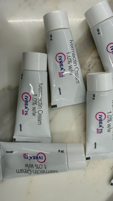 Ivermectinkart's tweet photo. "Topical Ivermectin Will Completely Heal Skin Cancer...The Lesion Will Change, Get Smaller & Fall Off Completely."

"You Can Literally Use It For Any Inflammatory Or Autoimmune Skin Condition."

"It Comes As A 1% Prescribed Cream Or Buy The Over The Counter 1.87% 'Horse Paste.'

Ivermectin is an antiparasitic drug with anti-inflammatory, anti-viral, anti-bacterial & anti-tumor effects.

Topical Ivermectin has fantastic applications in the dermatology world because it heals the skin microbiome of parasites, bacteria, toxins & pathogens.

While healing the gut microbiome is paramount from within by using nutrition to detoxify & heal deficiencies...topical Ivermectin cream works to heal the stubborn epidermis & dermis layers of the skin that may not respond to internal healing completely.

Topical Ivermectin Has Shown To Be Effective At Healing The Following Skin Conditions...
Basal Cell Carcinoma
Squamous Cell Carcinoma
Melanoma
Cystic Acne
Ringworm
Scabies
Demodex Skin Mites
Perioral Dermatitis
Pityrosporum Folliculitis
Hookworms
Lice
Moles
Warts
Skin Tags
Ringworm
Candida
Athlete's Foot
Rosacea
Eczema
Psoriasis

How To Use...
Apply a pea sized or pencil eraser sized amount twice per day onto the area of concern.