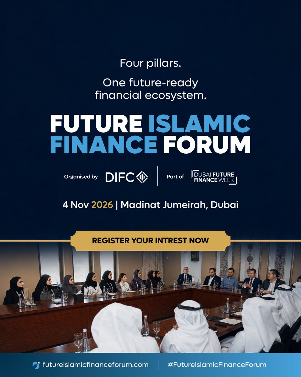 FIF_Forum's tweet photo. Islamic finance is entering a new phase.

Future Islamic Finance Forum is bringing together leaders and regulators to advance Shariah innovation, sustainable sukuk, Takaful technology, and regulatory alignment.

Register your interest now: https://t.co/GcbFAJlkJZ

#FIFF2026 #DIFC https://t.co/jkUbQRA0SX