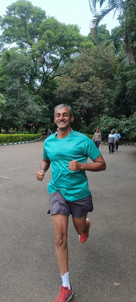 KiranKS's tweet photo. Morning after rain in Bengaluru. Perfect weather for a long run. 

13 km run with friends. 
37 km run and 5 km walk in 4 days. 

Then a wonderful Pudi Thatte Idly and filter coffee. 

#FitBharat https://t.co/RigcuQz7SI