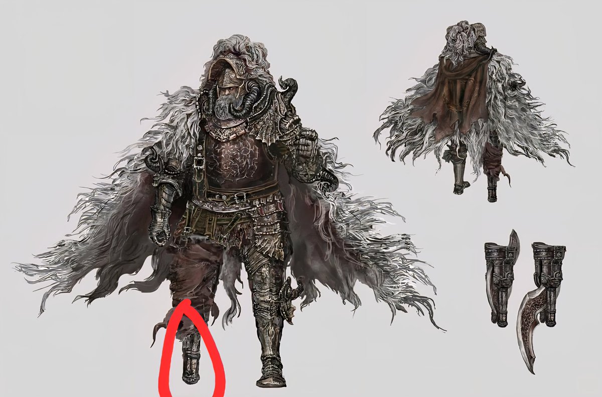 godefroygrafted's tweet photo. One of the most fun theories relating to Godrick is that he has Commander Niall's missing leg, and that this is how he can cast storm attacks
This ironically further helps justify the existence of Godefroy, as Commander O'Neil is also missing his leg lol https://t.co/Z1POIsz03S
