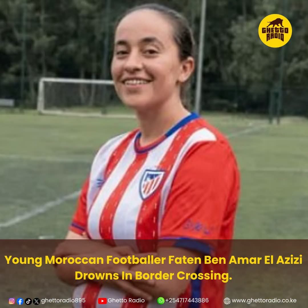 GhettoRadio895's tweet photo. TRAGEDY STRIKES MOROCCAN WOMEN’S FOOTBALL!

20-year-old midfielder dies while swimming toward Spanish enclave of Ceuta. 
Club mourns loss of rising talent. 💔
#GRSport #Brekko https://t.co/yadykzeLbo
