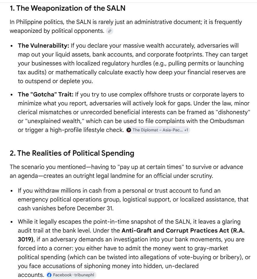 frustratedDoe's tweet photo. one of my #Invigilator #Adversary #Inquisitor #overthinking #3AMthoughts #showerThoughts on #politicsPH x #lawPH x #corruptionPH [finally?] answered by #LahatNaLang #AI ?

#SALN #StatementOfAssetsLiabilitiesAndNetWorth #WarChest https://t.co/k8unnqFtM4