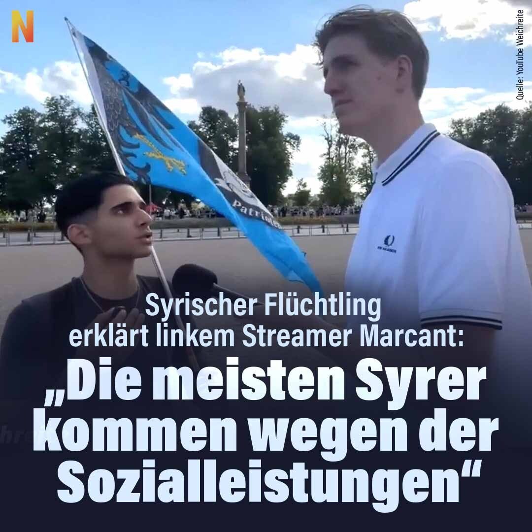 kripp_m's tweet photo. Syrischer Flüchtling erklärt linkem Streamer Marcant: „Die meisten Syrer kommen wegen der Sozialleistungen“

https://t.co/pQ1TS6y05W https://t.co/5UjNwvcjSx