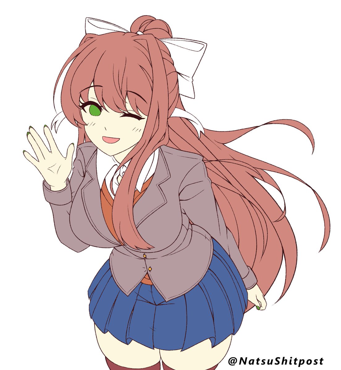NatsuShitpost's tweet photo. Dándole Colorcito 🎨🖌️ 

#DDLC #DokiDokiLiteratureClub #Fanart #WIP #Monika 💚 https://t.co/S8lhavQRJI