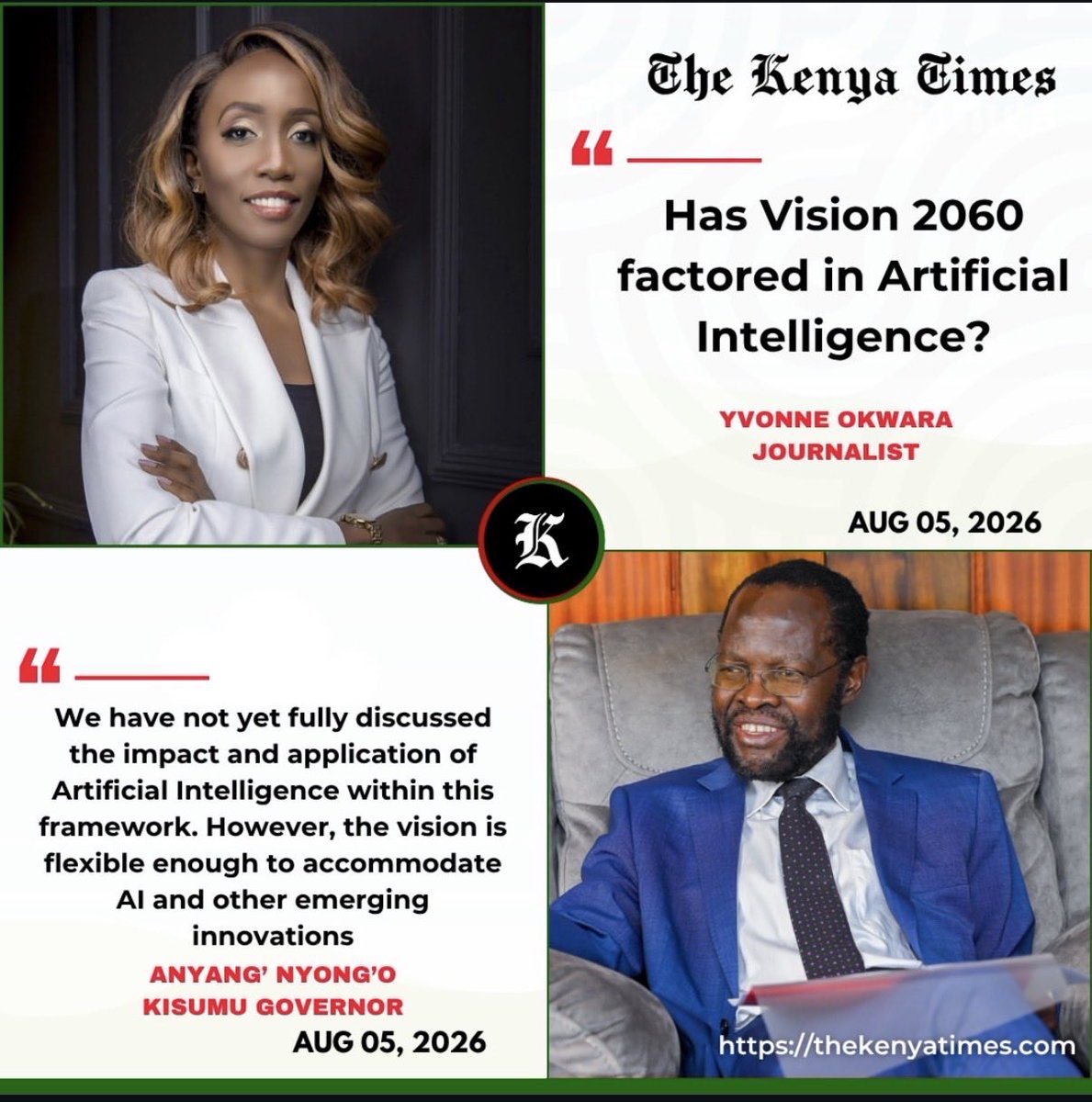 amenya_nelson's tweet photo. How can a country claim to have a vision of attaining First World status while leaving Artificial Intelligence as an afterthought? Today, nations like China and Singapore have placed AI at the heart of governance, public service delivery, infrastructure management, healthcare, education, transport, and urban planning. Right now, let alone in 2060, AI is no longer an optional add on. It is foundational to building an efficient, competitive, and future ready first world society.