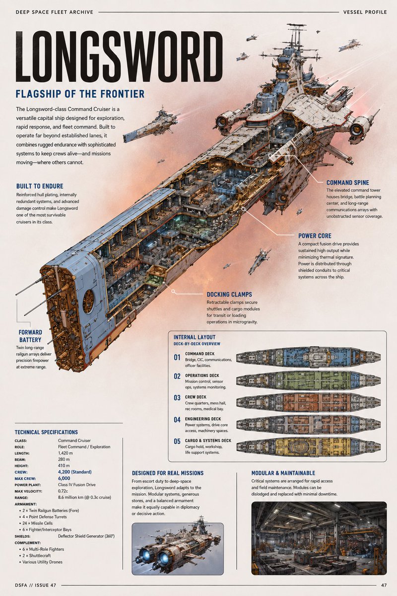 JohnSmith_EiS's tweet photo. Took an earlier spaceship picture and redid it as a magazine style article.

Theme:  Sci-Fi, Spaceship Cutaway https://t.co/zDkUcF340k