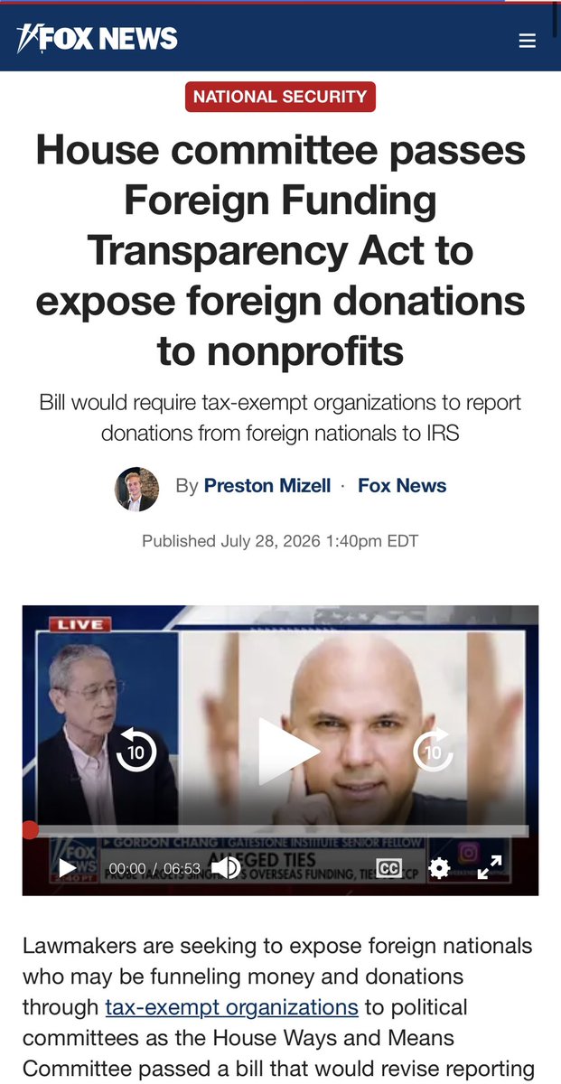 RevolutionMonk's tweet photo. This isn't just a double standard—it's shameless hypocrisy. Riley Moore, look in the mirror.

Your own House Republican colleagues just voted to pass the Foreign Funding Transparency Act to "boost transparency & accountability" and "prevent foreign influence in American politics," and your own government says "foreign donations have no place in American politics.”

When the U.S. stops "shadowy networks" of foreign funding, it is called "protecting national security." When India stops the exact same thing, Moore thinks it's an attack.