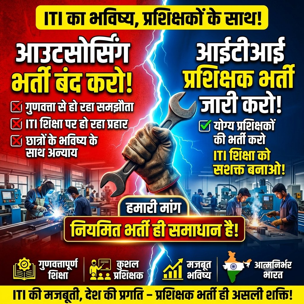 Yashava66253824's tweet photo. माननीय मुख्यमंत्री, up

अवगत करना हैं कि भारी संख्या में यूपी आईटीआई अनुदेशक के पद खाली पड़े हैं, जिसका सीधा असर प्रदेश के लाखों iti करने वाले प्रशिक्षुओं पर पड़ रहा है अतःनई अधिसूचना जारी हो

#Up_Government_iti_instructor_newBharti_d

#Up_iti_instuctor_new_Vacancy_jari_karo https://t.co/A7qYlLHCJT