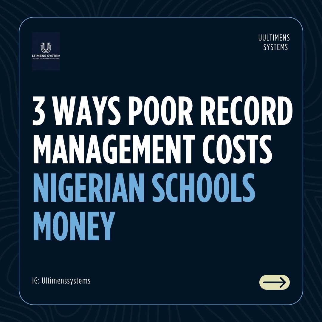 ultimenssystems's tweet photo. Many school owners in Nigeria think the only way to make more money is to get new students. But truth is, bad record-keeping is quietly leaking the money you already have! https://t.co/0WV5aezHbg