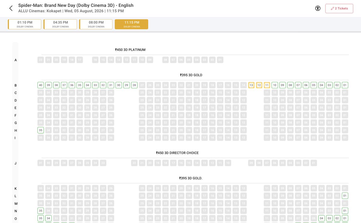 rohith514's tweet photo. 🎟️ B Row Unblocked!

🎬 #SpiderManBrandNewDay 
📍 Dolby Cinema, Allu Cinemas

📅 5 AUG • 11:15 PM

https://t.co/H69MC4YAsa https://t.co/lLvLySKNDL