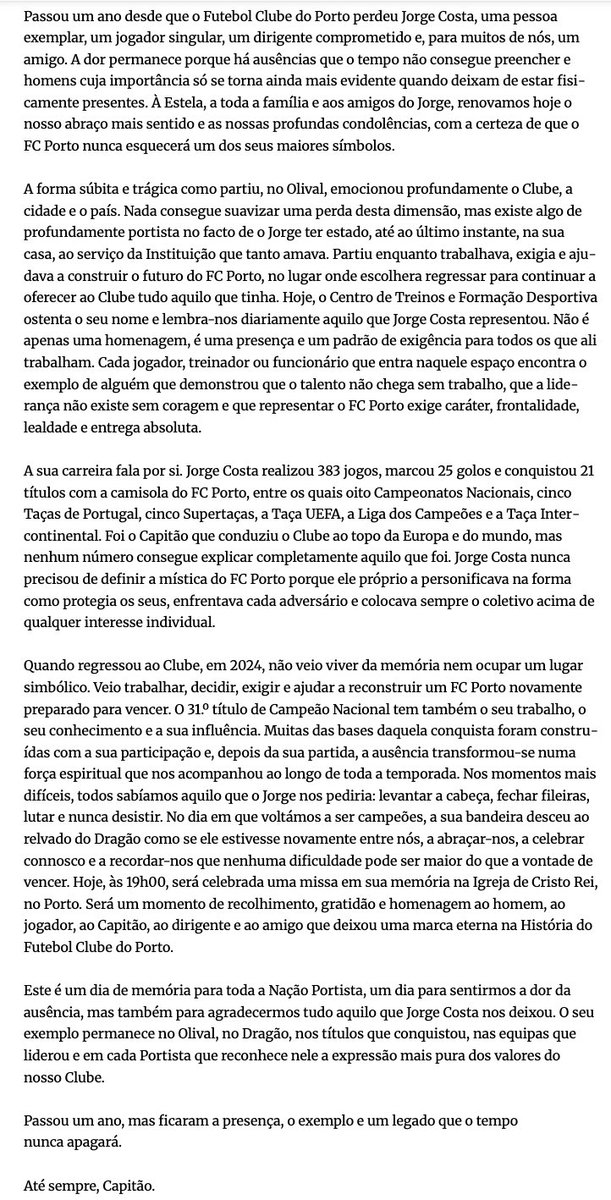 d20fernandes's tweet photo. 🟦⬜️ AVB escreve sobre Jorge Costa https://t.co/9Mgtr3Klil