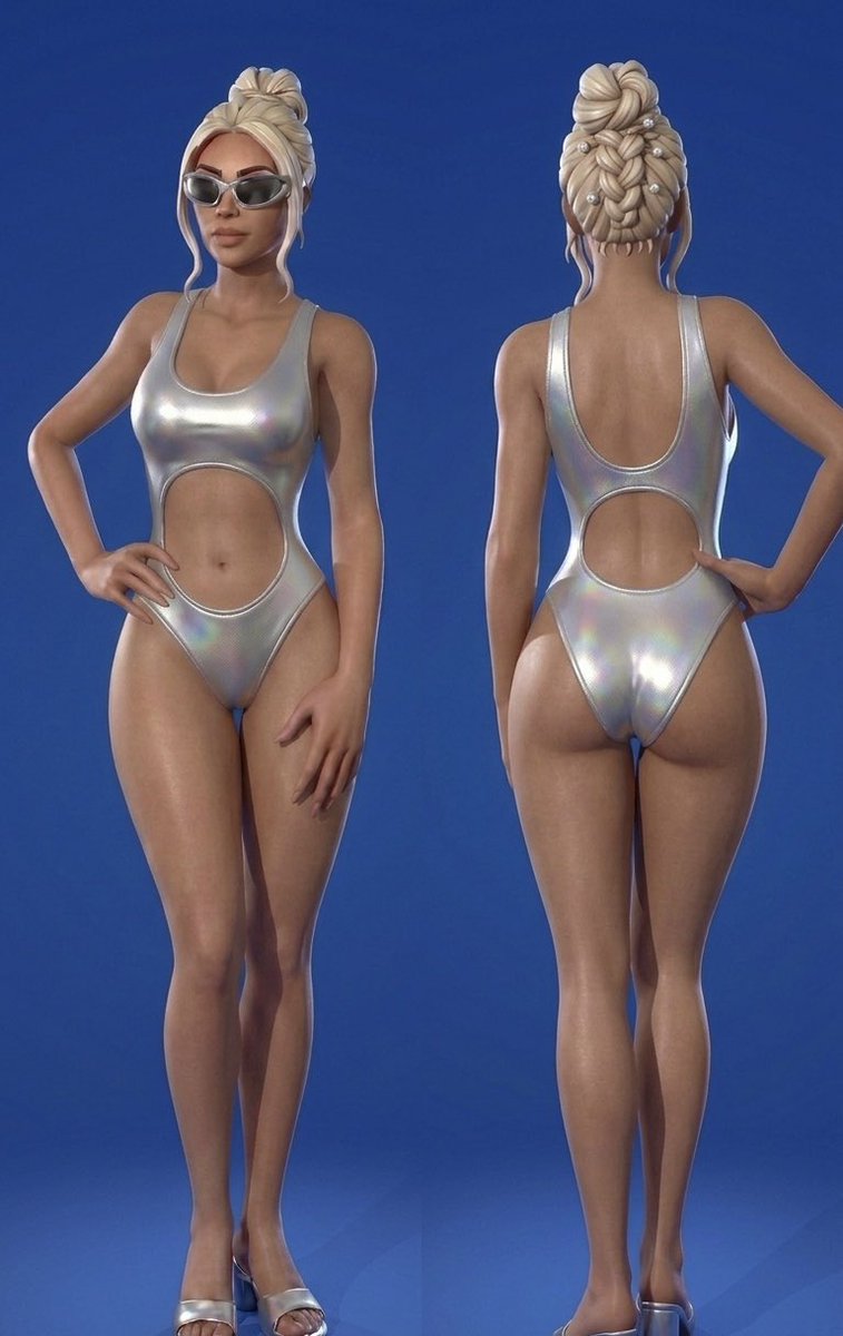 _realarg_'s tweet photo. Kardashian summer skin concept in fortnite 🥵👀 https://t.co/V1bFxnU8Db