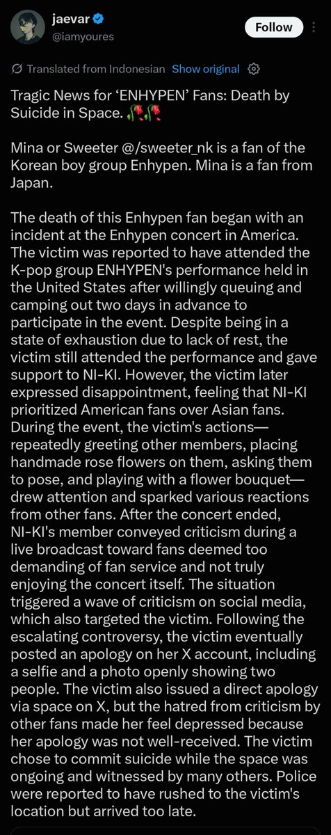 NI_KIPROTECT's tweet photo. IMPORTANT ANNOUNCEMENT 🔴 

There is an ongoing intensional misinformation spreading across sna which leads to very harmful accusation towards  🐆 . Hatred towards the victim was directly caused by cyber bullying by people in sns.. it doesn’t have any connection with 🐆. The idol set a boundary and shared a concern in general, not direct towards anyone in particular.. Twisting his words n associating it with this is intensional target harassing and malicious.. Using such sensitive matter and making up misleading context to spread hate towards 🐆 is unacceptable..

REPORT ALL THE LINKS GIVEN BELLOW ‼️‼️