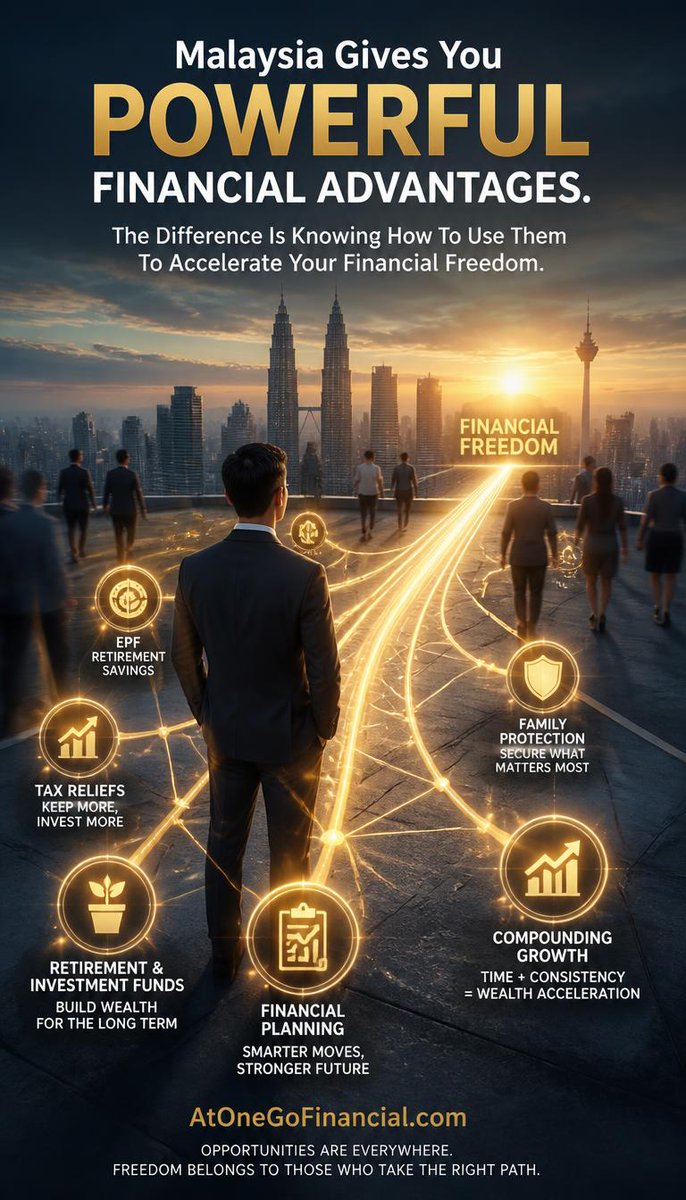 AtonegoF's tweet photo. Malaysia Gives You Powerful Financial Advantages - The Difference Is Knowing How To Use Them To Accelerate Your Financial Freedom
#FIRE #FIREMalaysia #RetireEarly #MalaysianMoney #FinancialFreedom #WealthBuilding #AtOneGoFinancial https://t.co/AD4f5pBwm4