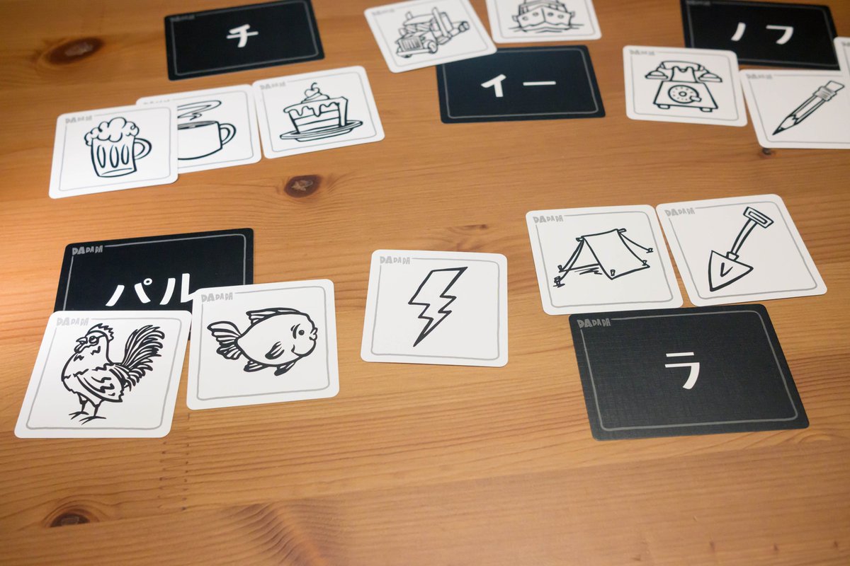 tg_kb's tweet photo. 【紹介記事】
5分で作ろう 新たな言語！ 伝われこの意図 カタカナ連呼！『DADADA 日本語版』のご紹介。
https://t.co/T2frYMfQe9
先行販売実施中、『DADADA』の紹介記事を公開しました！
母語を使わず、しかもたった5分で新たな言語ができる！？
言語づくりゲームの新定番をドンミシット！ https://t.co/0ManCbT8IY