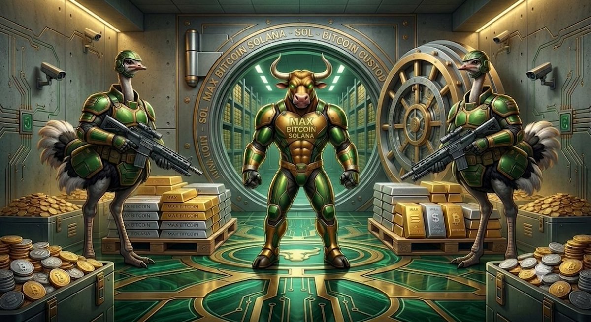 MaxBitcoinSol's tweet photo. 🔒 THE VAULT IS SECURED 💥
​While the market shakes, the real king protects the treasure. Locked down at the highest level with MAX BITCOIN SOLANA, SOL, andBTC.
​Nothing enters, nothing leaves without our permission! 🐂🚀🚀
​Buy now on https://t.co/RRmbxBPBLn: [https://t.co/qcf0M6KXYU]
​#MAXBITCOINSOLANA #Solana #Bitcoin #Crypto #Bullish #Memecoin SOLBTC
