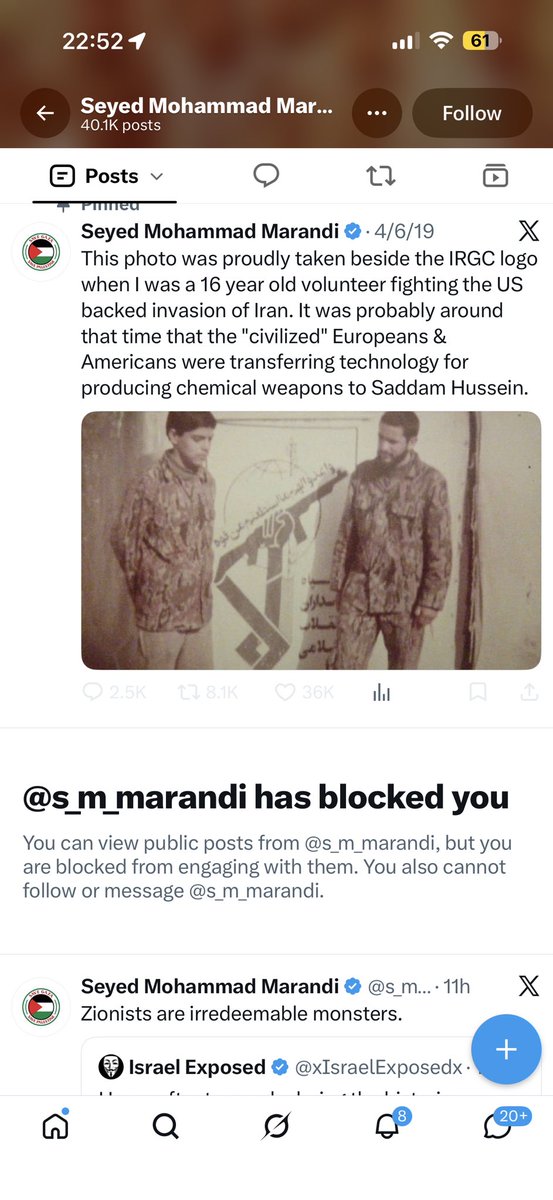 SepehriHamed's tweet photo. دوستانی که بلاک نیستند محبت کنند این توییت را به دست داکتر محمد مرندی برسونند، پیشاپیش سپاسگزارم، @s_m_marandi 

درسته منو بلاک کردی ولی یادت باشه پدر قورمساقت دکتر اطفالی بود که منو ختنه کرده، پس اینو فراموش نکن من سالها قبل ک….م رو دادم دست  بابات! https://t.co/m5JFQ0WvQB