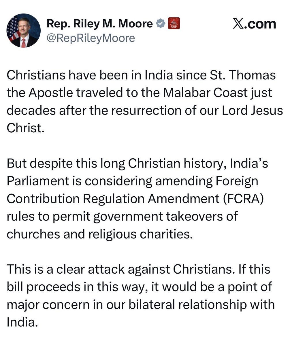 RanaAyyub's tweet photo. The FCRA bill attack against Christians and will impact INDIA- US relations https://t.co/9UsvVAUEIo
