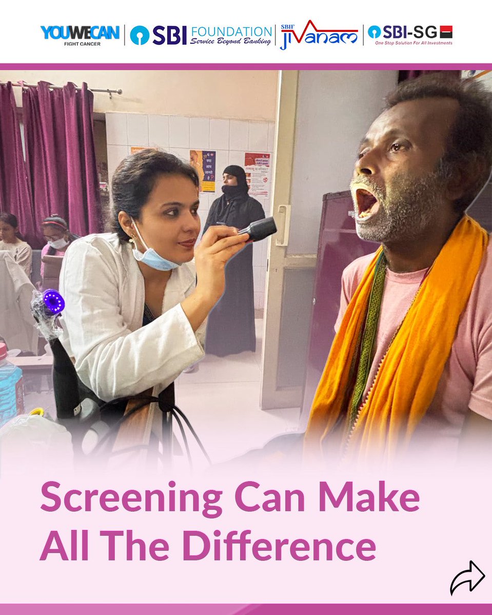 YOUWECAN's tweet photo. Screening saves time. Screening saves lives.

Through the SBI JIVANAM Cancer Care Project, supported by @SBI_FOUNDATION, we are bringing breast, oral, and cervical cancer screening closer to communities in Ghaziabad. https://t.co/nGr9AhdH8Q