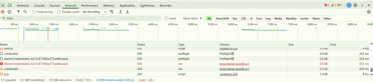 singhDivyansh77's tweet photo. Spent more time debugging than building today. 😅

While integrating Google Sheets into AutomateX, every request kept failing with a 500 error.

The frontend looked fine.
The API was being called.
The backend... wasn't happy.

Time to dig through the logs and find the real cause. https://t.co/KPir1ss0VO