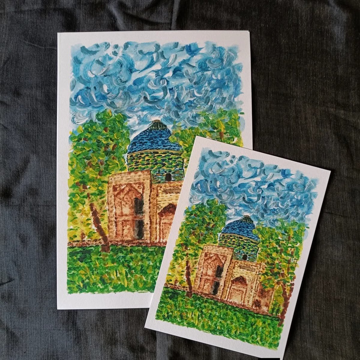 tikulli's tweet photo. Posts from home - Delhi Van Gogh Style. Prints available in two sizes. 
1. Sabzi Burj 
2. Lodhi Art District 
3. Twin Bougainvillea of Lodhi Garden 
4. Amaltas by the lake, Sunder Nursery. 
DM to buy. https://t.co/BpIVBRcytb