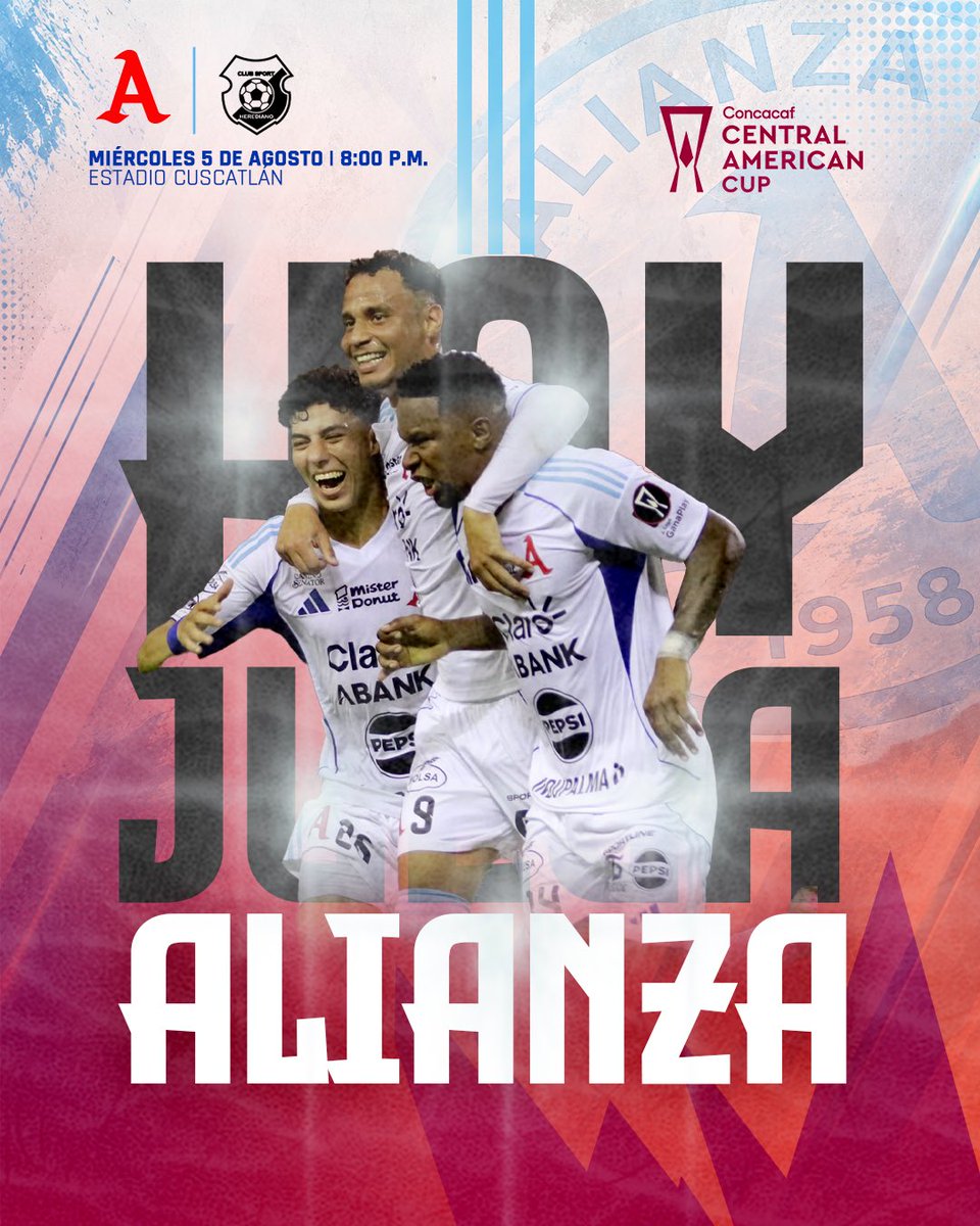 AlianzaFC_sv's tweet photo. ¡𝑯𝒐𝒚𝒋𝒖𝒈𝒂𝒎𝒐𝒔 𝒆𝒏 𝒄𝒂𝒔𝒂! 🏆🤩

#AlianzaFC #CopaCentroamericana 🅰️ https://t.co/Y2v6NMP7Yu