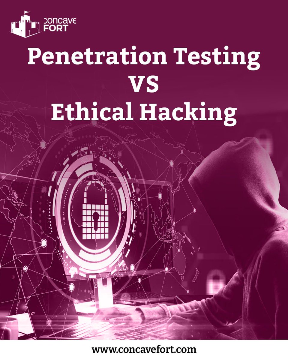 ConcaveFort's tweet photo. Penetration Testing vs Ethical Hacking are often used interchangeably, but each plays a distinct role in uncovering vulnerabilities &amp; protecting data. 

Together, they build a more secure digital world. 

#ConcaveFORT #PenetrationTesting #EthicalHacking #CyberSecurity https://t.co/jZFQdkCcTW
