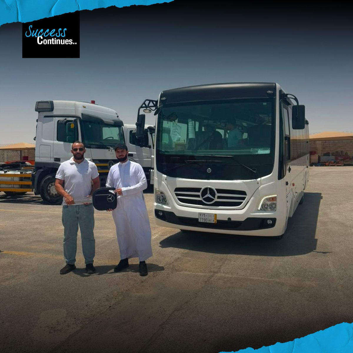 MBTrucksKSA's tweet photo. نفخر بمواصلة شراكتنا الناجحة مع أحد عملائنا، حيث تم تسليم دفعة جديدة من حافلات #مرسيدس_بنز، في خطوة تعكس نمواً مستمراً وتساهم في تعزيز الكفاءة ودعم مستقبل أكثر نجاحاً.
#Juffali #MercedesBenzBuses #DrivingGrowth #StrongerTogether #SuccessInMotion https://t.co/gmKeMYURm6