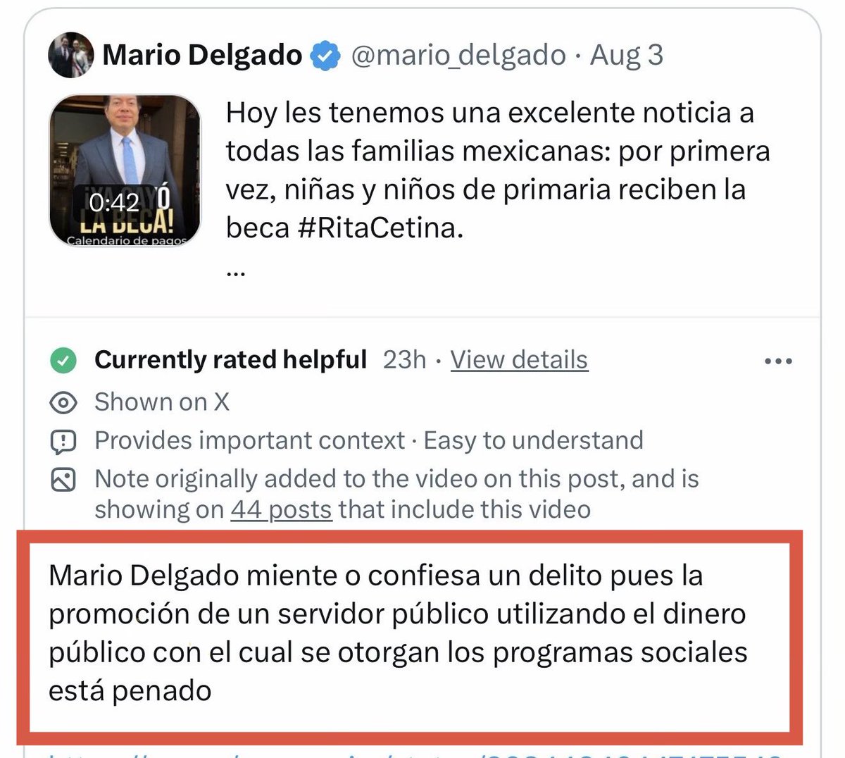 YasItalian's tweet photo. @mario_delgado @Claudiashein Oye #NarcoCorruptoProtegido, ¿ya leíste el comentario de X a tus estupideces? https://t.co/LyiyQX7j9j