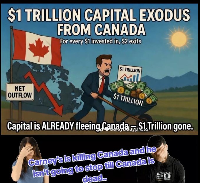 gusgus6745's tweet photo. @CTVNews Bs.. the country is going down the toilet.. what Canadians may that be? A trillion in Canadian capital has fled Canada cause of the lunatic liberals policy's https://t.co/Pz3oRQa06f