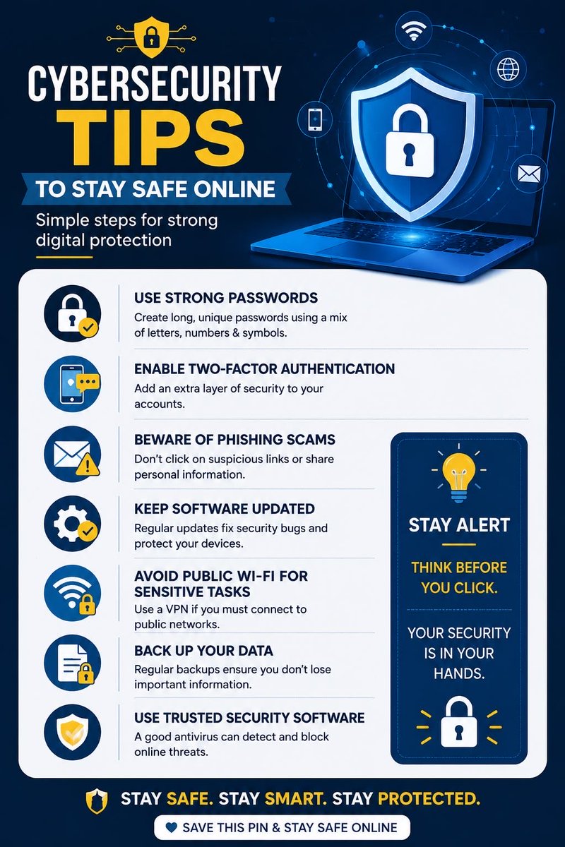 Jackson_Foster4's tweet photo. The best account recovery starts before you ever lose access. Keep your recovery email updated, enable 2FA, and store your backup codes safely. 🔐 #CyberSecurity #AccountSecurity #OnlineSafety #2FA #DigitalSafety https://t.co/agyBtM0R3T