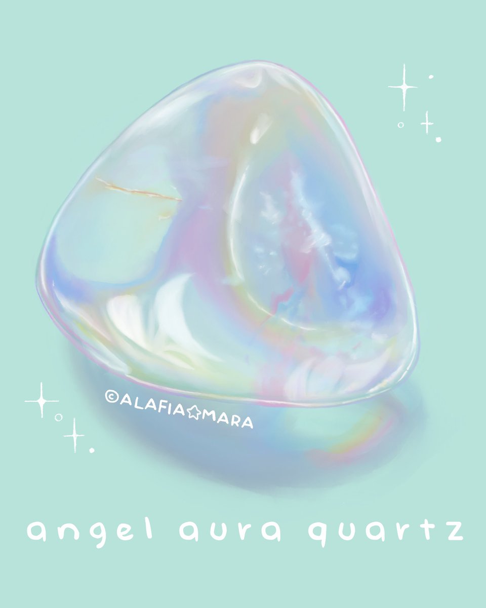 MagicaLaffi's tweet photo. · ₊ ˚ᨳ Angel Aura Quartz ഒ .⁺ ˖ 
✦ . 　⁺ 　 . ✦ . 　⁺ 　 . ✦ 
Did you know I’m a visual artist too? Ehehe 🎨🖌️♡ 
I love how transparent I was able to paint this crystal 🫧
( ´ ▽ ` ).｡ｏ♡! 
Prints available soon! (ﾉ◕ヮ◕)ﾉ*:･ﾟ✧ https://t.co/1wOCVd9JHG