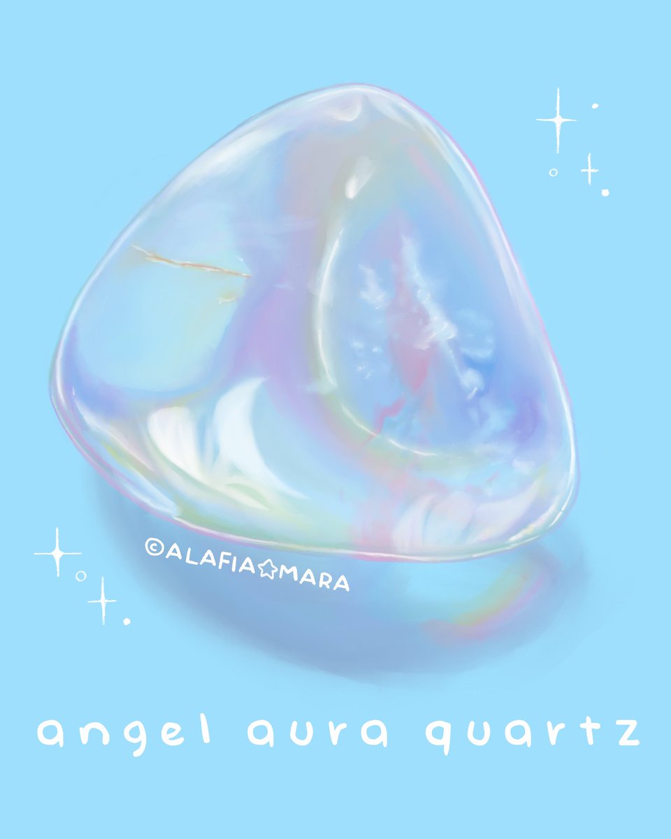 MagicaLaffi's tweet photo. · ₊ ˚ᨳ Angel Aura Quartz ഒ .⁺ ˖ 
✦ . 　⁺ 　 . ✦ . 　⁺ 　 . ✦ 
Did you know I’m a visual artist too? Ehehe 🎨🖌️♡ 
I love how transparent I was able to paint this crystal 🫧
( ´ ▽ ` ).｡ｏ♡! 
Prints available soon! (ﾉ◕ヮ◕)ﾉ*:･ﾟ✧ https://t.co/1wOCVd9JHG