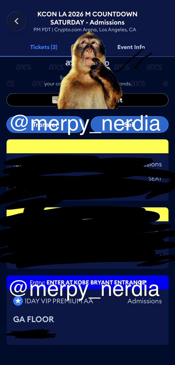 merpy_nerdia's tweet photo. WTS I’m selling my extra floor ticket for Kcon LA D2!! Venmo or Zelle $300 plsss I’m willing to negotiate and call and screen share. Would prefer money before transferring. #KconLA https://t.co/TPApXVhkDo