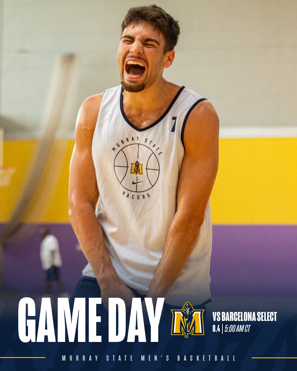 RacersHoops's tweet photo. Set your alarm clocks 𝑒𝑥𝑡𝑟𝑎 early... it's 𝐆𝐀𝐌𝐄 𝐃𝐀𝐘!

The Racers take on Barcelona Select this afternoon at 12 pm local - that's 5 am back in Murray! Catch the game live &amp; on demand on BallerTV - links are on our schedule page!

🔗: https://t.co/sdLKTawObr

#GoRacers🏇 https://t.co/KNsxviGIiq