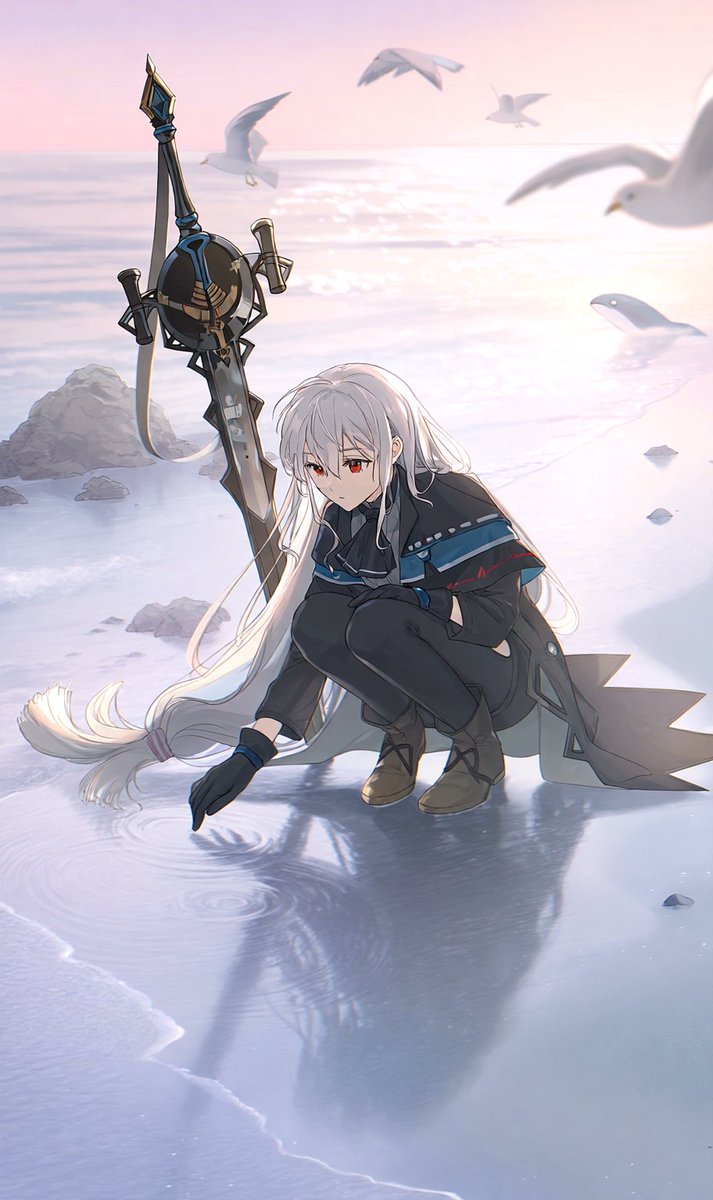 OiKanadecqwe's tweet photo. 砂浜
#アークナイツ #スカジ https://t.co/g7nIig20rB