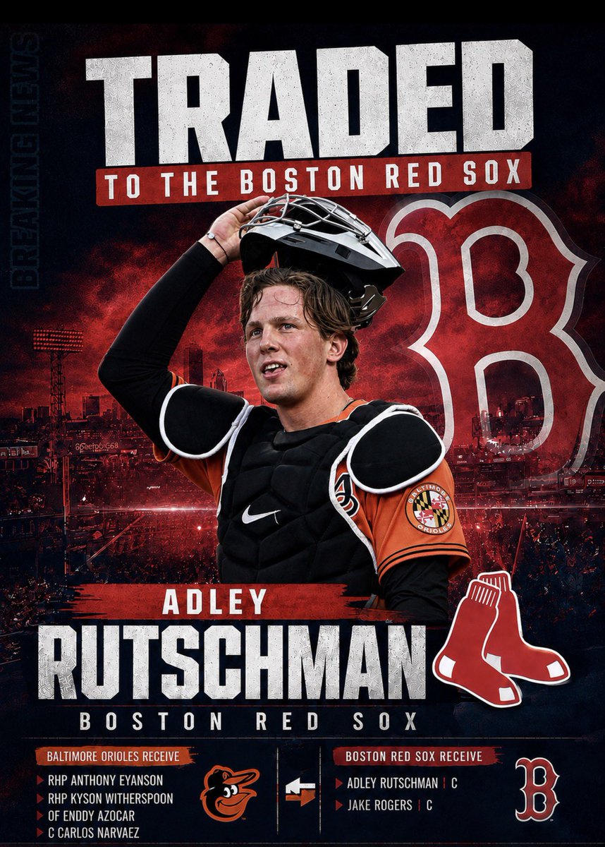 ScoutingSpot101's tweet photo. There has been ongoing heartbreak in Baltimore after the O’s traded their star catcher Adley Rutschman to their divisional rivals Red Sox before yesterday’s trade deadline. Being an Oriole fan myself, it stings and has drawn major backlash from Oriole’s fans. While it has been an extremely frustrating time being and O’s fan for decades now especially the last 10 years, this move was one that made O’s fans highly question the future and hope for the once upon a time “rebuild” the O’s endured for many years. Despite the heart break of losing Adley, I am a huge fan of the trade and believe it was a great move for the organization. Adley was taken 1st overall and was supposed to be the leader to this heroic rebuild but did not live up to his full expectations. While he was the cornerstone of changing the O’s around, across 572 games slashed .254/.342/.414 with a .756 OPS and 115 OPS+. He did have a productive career offensively and defensively but not 1st overall pick worthy. O’s had a high ask for Adley as they very much should and got a hull in return. The package highlighted by young pitchers who have A potential. Headlined by Anthony Eyanson who is ranked 49th in the MLB in prospects and now ranks 1st in the O’s farm system. A 3rd round pick in 2025, he has been dominant all the way up through AA. Kyson Witherspoon the other headliner in the deal, Boston’s 2025 1st round pick who has shown effective stuff on the mound currently assigned to high-A. Carlos Narvaez is a solid MLB catcher who put together solid 2025 campaign with 15 HR, 50 RBI, .726 OPS and 101 OPS+ over 118 games. He has not had the best of production in 2026, but the ability is there. Lastly, OF Enddy Azocar who has been on a tear between low-A and High-A this season. In 85 games crushing 18 HR with 63 RBIs and .881 OPS. While the O’s are only a few games out of the playoffs many questioned why sell? The price was right and the O’s got an major return for their star. This was the perfect time to move Adley and for the return it makes sense. The O’s have a playoff caliber roster but with lack of performances from key players has limited their wins. This revitalization for the O’s farm system is key and could boost energy for a young O’s team. I expect them to stay in the playoff race despite selling. They still have future stars that have yet to fully blossom in Holliday, Mayo and Basallo. Now they add more young talent to their organization in the mix with the rest, despite them “selling” they are still a team with high potential in 2027 and could make a run 2026. Come the offseason the O’s NEED to spend big $ on key free agent acquisitions and come 2027 will be another year for their young stars to grow. The O’s are on the brink of reaching their potential and this is a big stepping stone. If the O’s fail to land major star(s) in free agency during the winter it will truly be a flabbergasting moment for birdland. #Orioles #RedSox #AdleyRutschman #MLB
