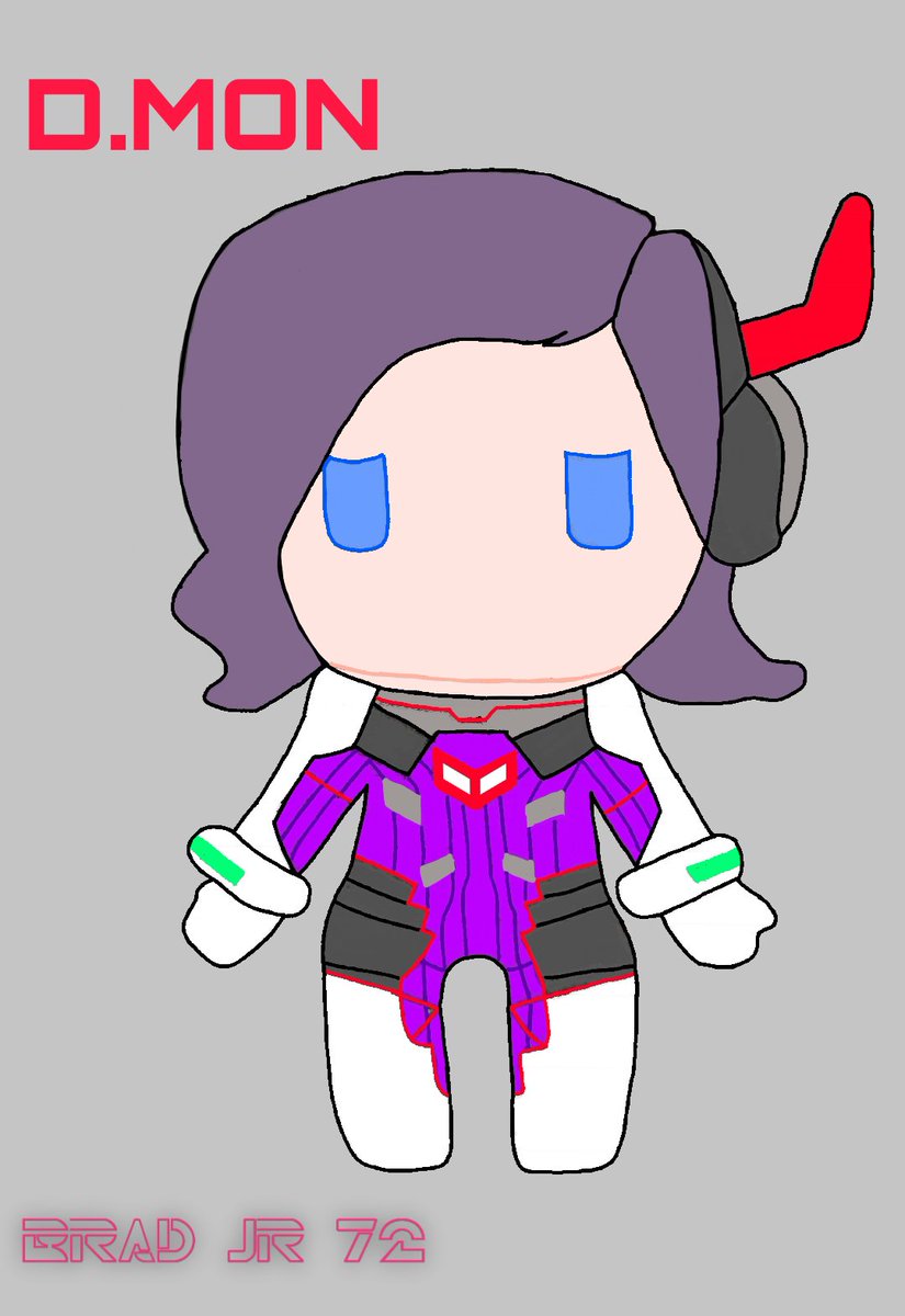 bradjr72's tweet photo. Hice un """concept art""" de cómo sería un peluche de Dmon, tomando de inspiración mi peluche de Dva.
#Dva #Dmon https://t.co/7TPdHCHByC