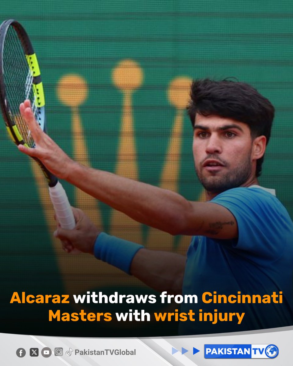 Breaking: Carlos Alcaraz Withdraws from ATP Cincinnati Masters Due to Ongoing Wrist Injury