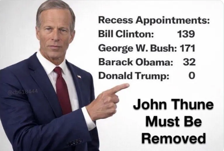 AvgWhiteBanned's tweet photo. @LeaderJohnThune @POTUS As long they are "deep state" approved nominations. https://t.co/7Nku9j1lJL