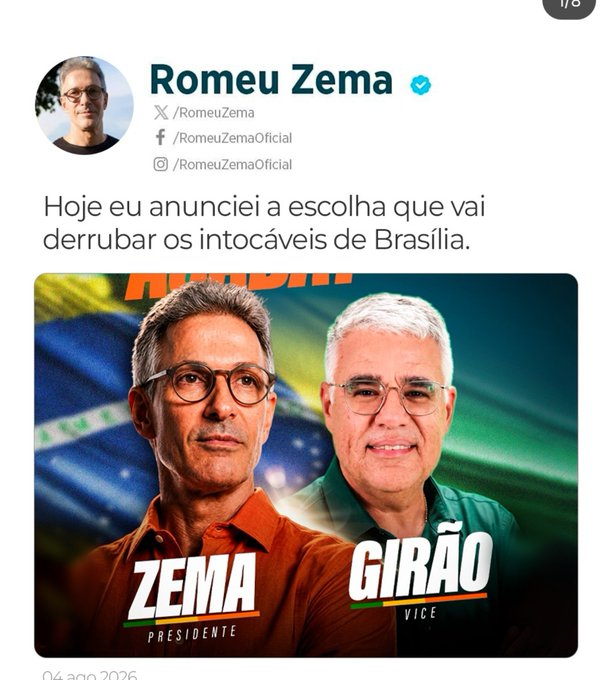 orgm_pgj's tweet photo. Zema. Competente, Honesto, Experiente e sem rabo preso. https://t.co/cgoPqiCJ4c