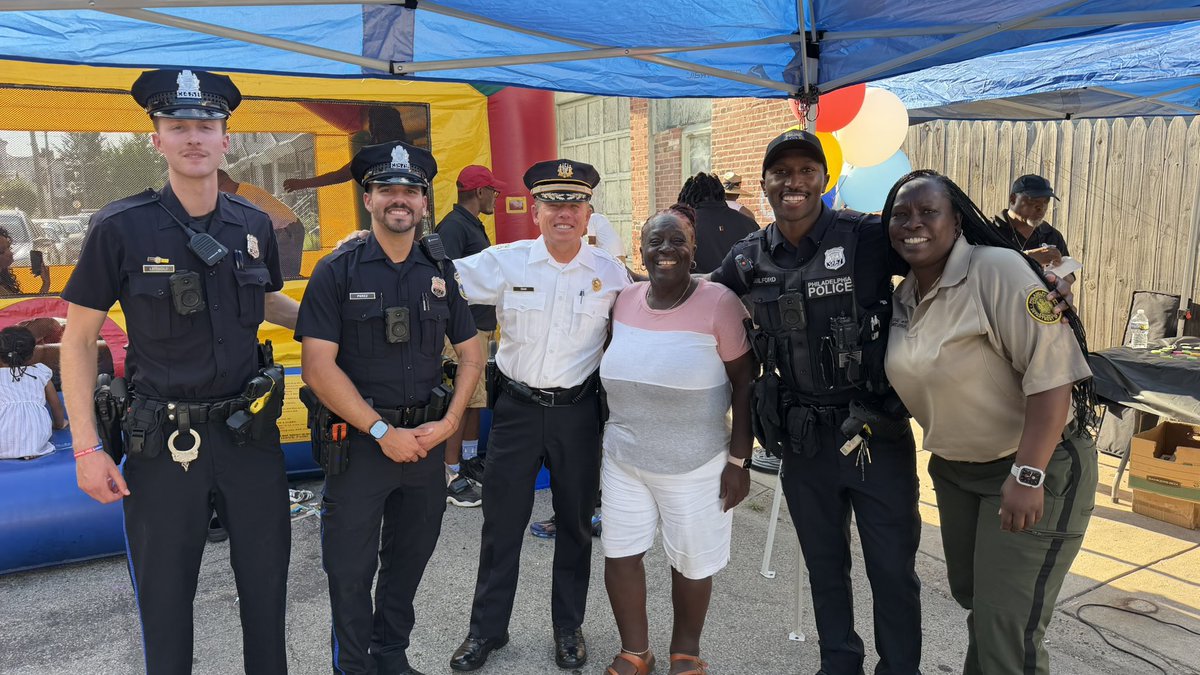 PPD18Dist's tweet photo. National Night Out on the 5300 block of Chancellor St. was all about community, connection, and commitment. 💙🚔

Thank you to everyone who came out, and a special thank you to Ms. Patti 

#PhillyNNO2026 #NationalNightOut #PPD18thDistrict #CommunityFirst #WestPhilly https://t.co/rwqWlAFFqF