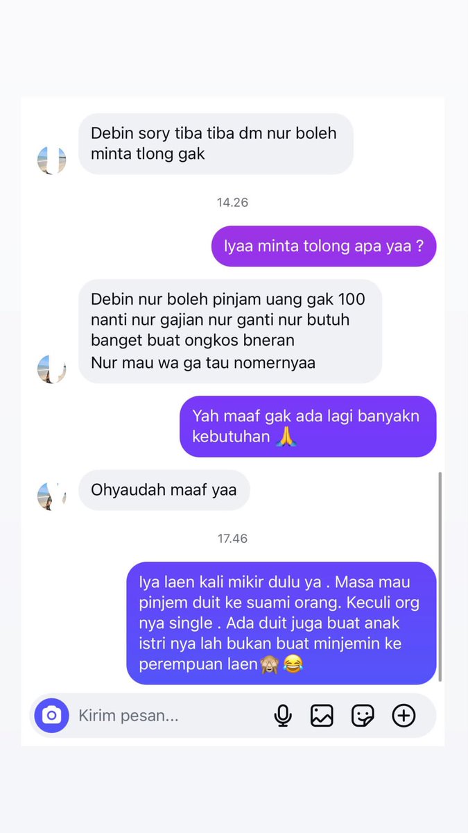 kurnia3uy's tweet photo. Kata gue si Pertama jgn so akrab, yg kedua pake etika 🤣
Udah tau jelas punya istri 😂 emang lu kaga ada temen perempuan /pinjol deh yg bisa lu pinjem gitu wkwk . Kalo gini kan jatohnya bikin ketawa gua😂🙈

cc:isty.nm https://t.co/Xj736F6MaW